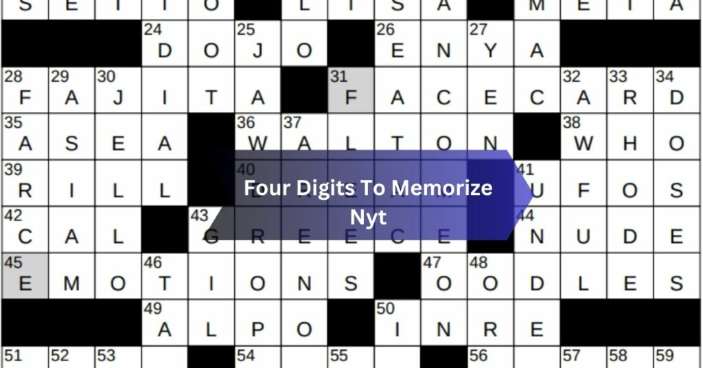 Four Digits To Memorize Nyt